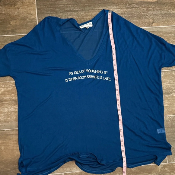 Wildfox Sheer Blue oversized puny Top - Picture 6 of 9